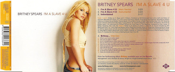 Britney Spears : I'm A Slave 4 U (CD, Single)