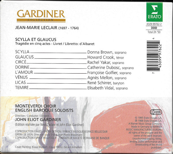 Leclair*, Brown*, Yakar*, Crook*, Monteverdi Choir*, English Baroque Soloists*, Gardiner* : Scylla Et Glaucus (3xCD, Album, RE)