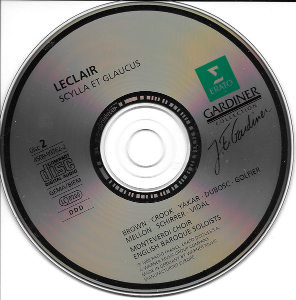 Leclair*, Brown*, Yakar*, Crook*, Monteverdi Choir*, English Baroque Soloists*, Gardiner* : Scylla Et Glaucus (3xCD, Album, RE)