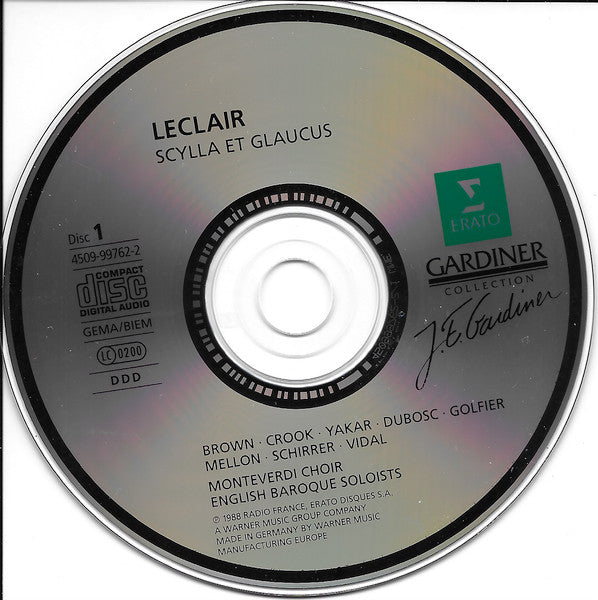 Leclair*, Brown*, Yakar*, Crook*, Monteverdi Choir*, English Baroque Soloists*, Gardiner* : Scylla Et Glaucus (3xCD, Album, RE)