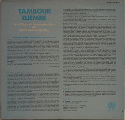 Adama Dramé : Tambour Djembé (LP, Album)