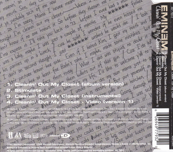 Eminem : Cleanin' Out My Closet (CD, Single, Enh)