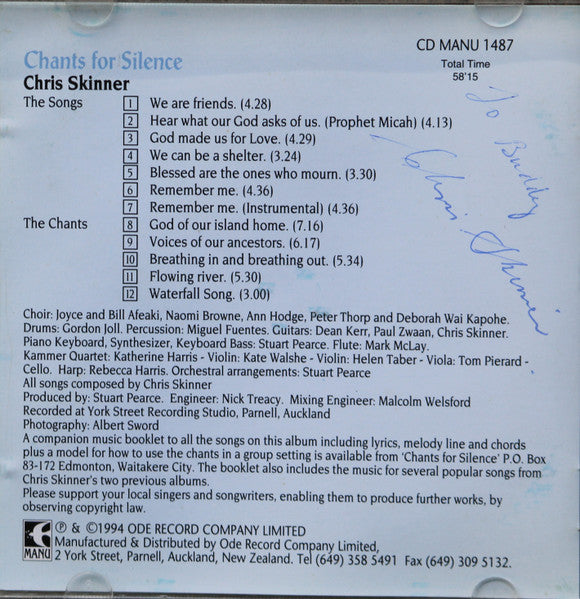 Chris Skinner (6) : Chants For Silence (CD, Album)
