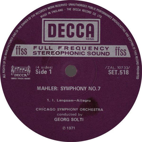 Mahler*, Chicago Symphony Orchestra, Georg Solti : Symphony No. 7 (2xLP + Box)