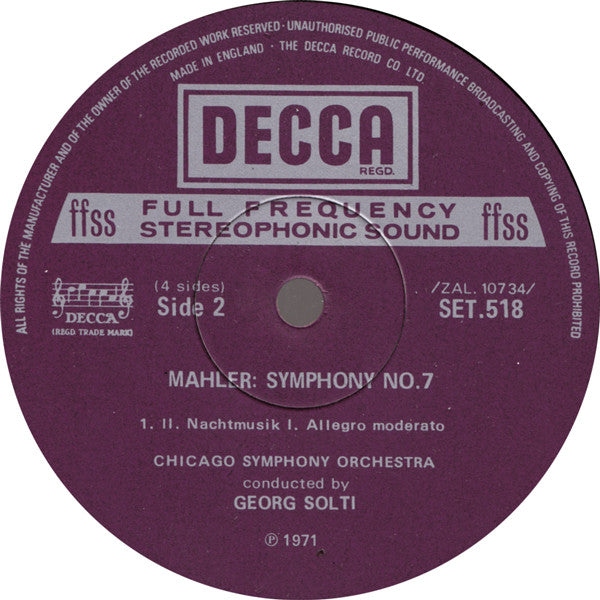 Mahler*, Chicago Symphony Orchestra, Georg Solti : Symphony No. 7 (2xLP + Box)