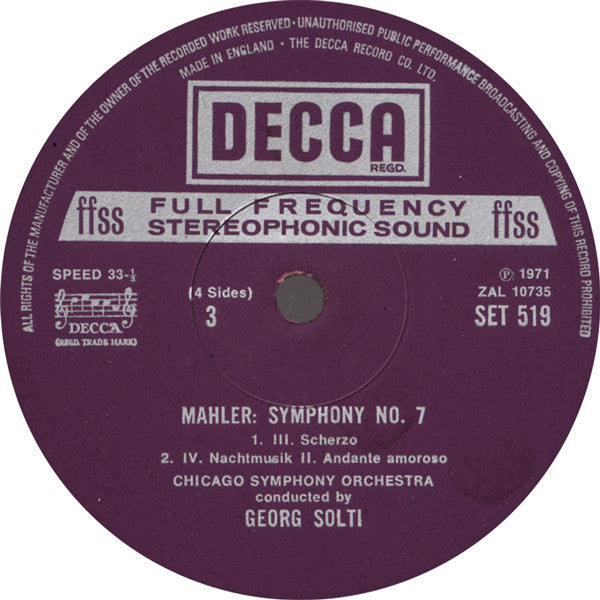 Mahler*, Chicago Symphony Orchestra, Georg Solti : Symphony No. 7 (2xLP + Box)