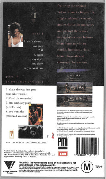 Janet Jackson : Janet. (VHS, PAL)