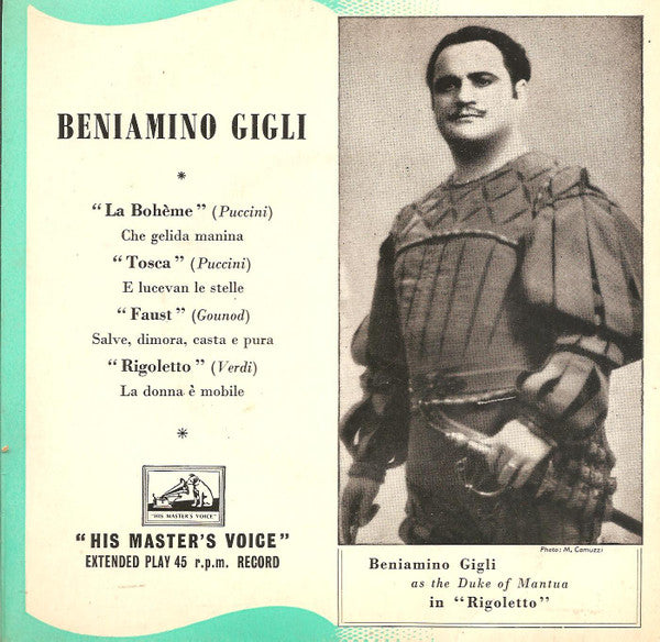 Beniamino Gigli : Operatic Arias (7", EP)