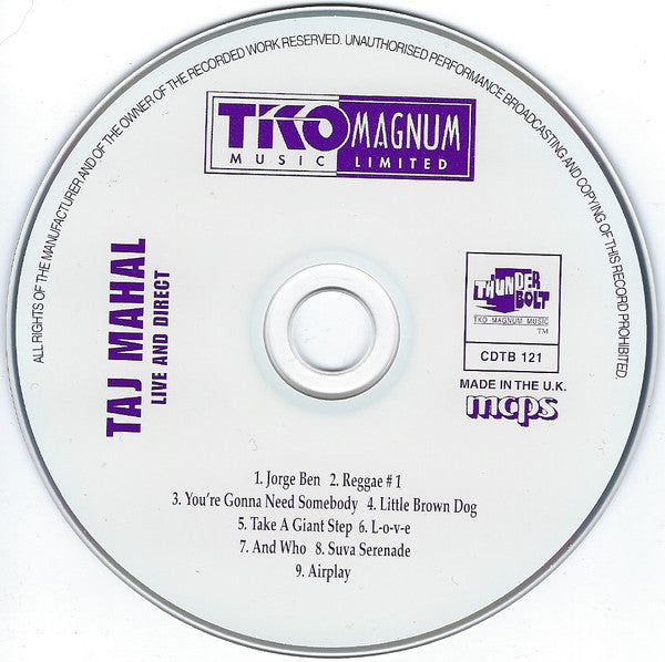 Taj Mahal And The International Rhythm Band : Live And Direct (CD, Album, RE, PMD)