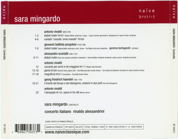 Pergolesi*, Scarlatti*, Vivaldi*, Haendel*, Sara Mingardo : Sara Mingardo (CD, Comp)