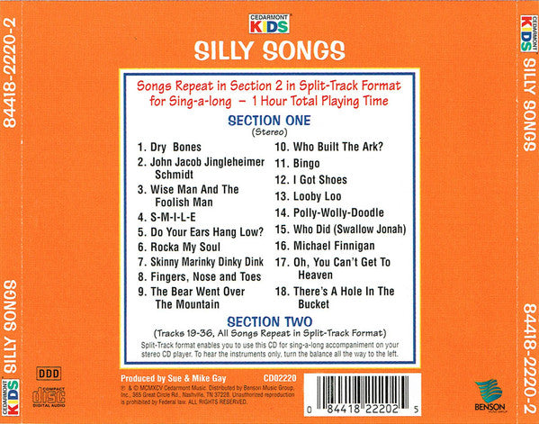 Cedarmont Kids : Little David Presents: Silly Songs (CD, Album, Spl)