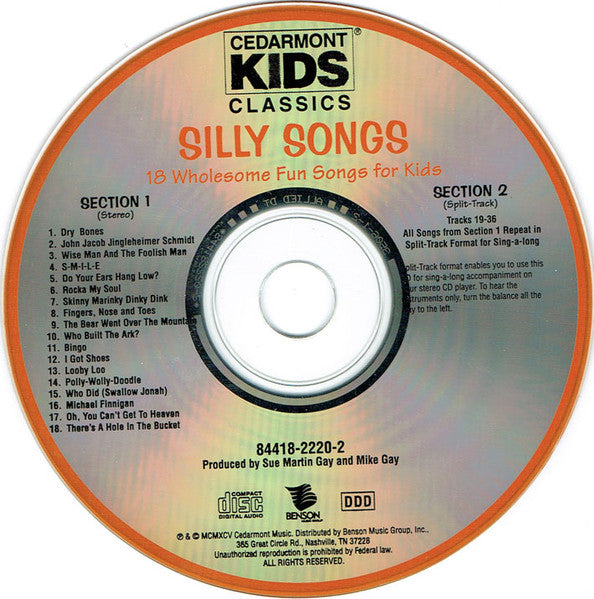 Cedarmont Kids : Little David Presents: Silly Songs (CD, Album, Spl)