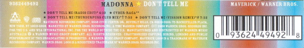 Madonna : Don't Tell Me (CD, Single)