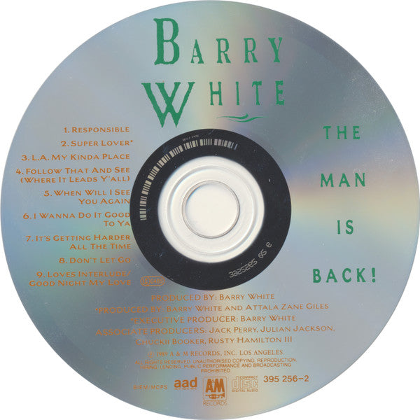 Barry White : The Man Is Back (CD, Album, RE)