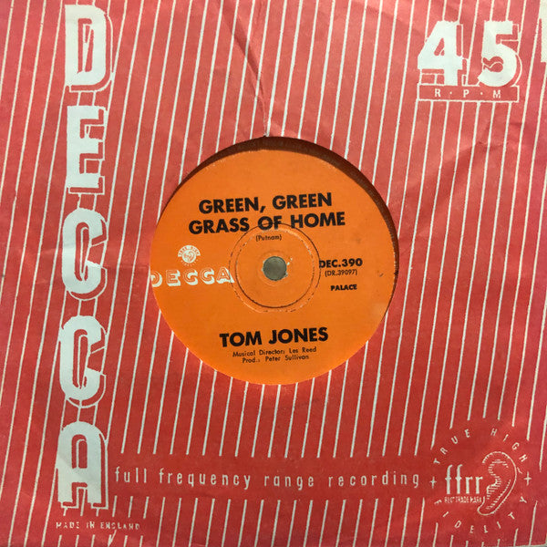 Tom Jones : Green, Green Grass Of Home  (7", Single)
