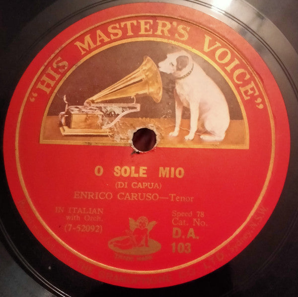 Enrico Caruso : O Sole Mio / 'A Vucchella (Shellac, 10")