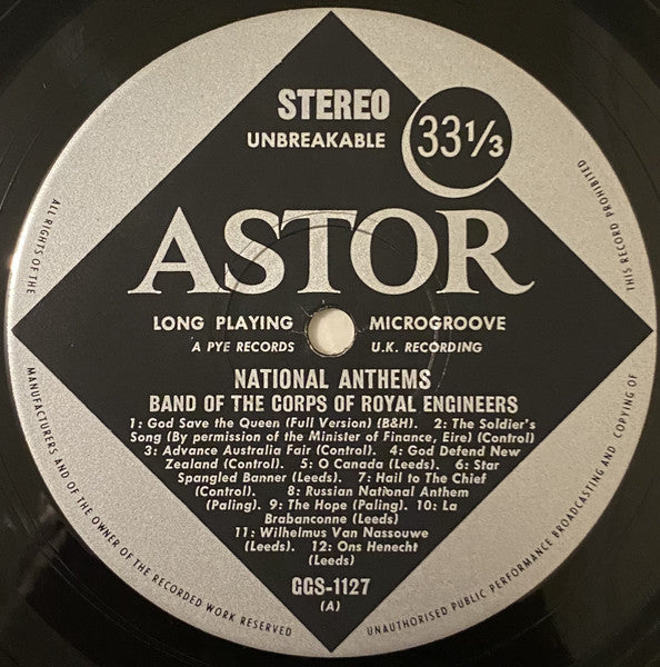 The Band Of The Corps Of Royal Engineers : National Anthems (LP, Comp)