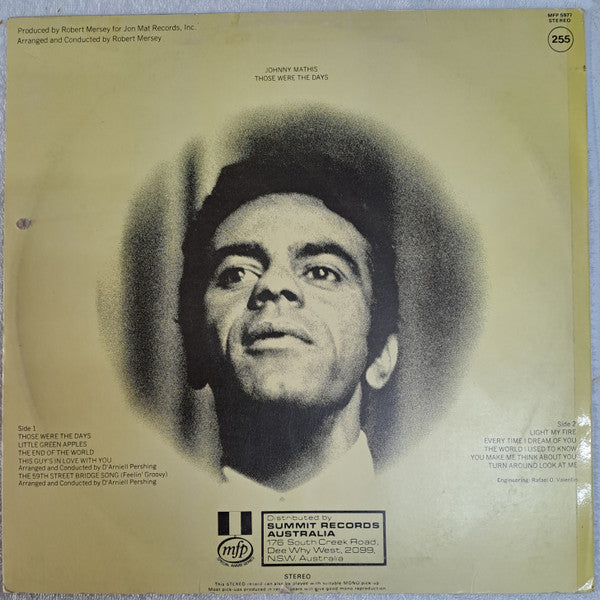 Johnny Mathis : Those Were The Days (LP, Album)