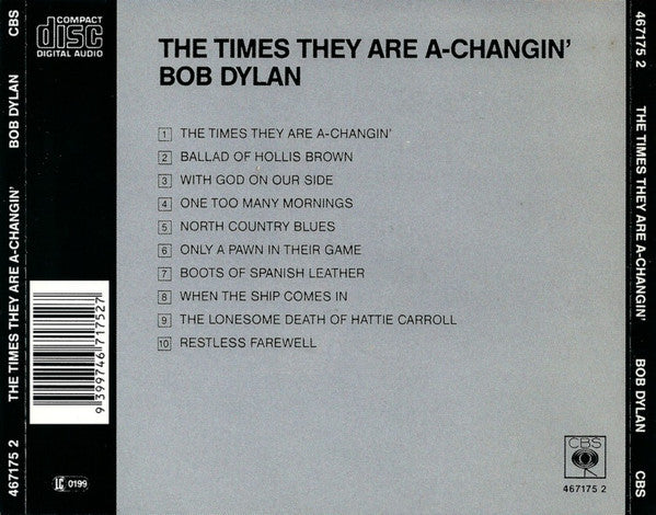 Bob Dylan : The Times They Are A-Changin' (CD, Album, RE)