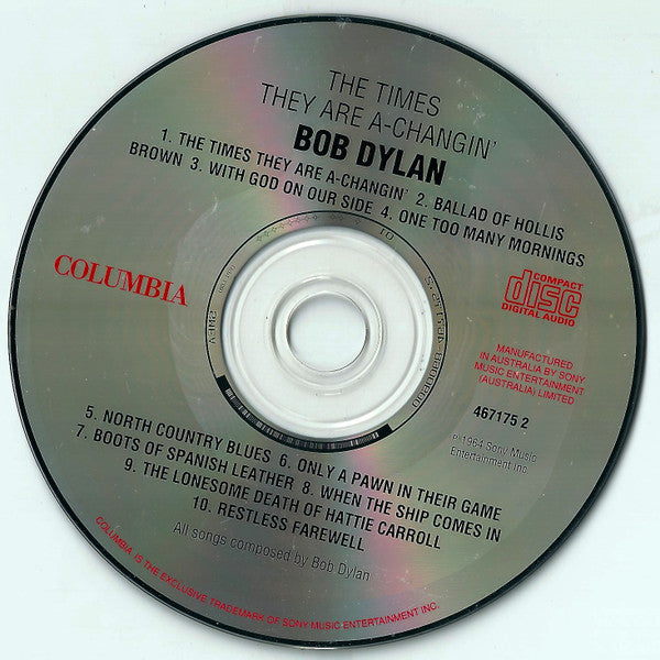 Bob Dylan : The Times They Are A-Changin' (CD, Album, RE)
