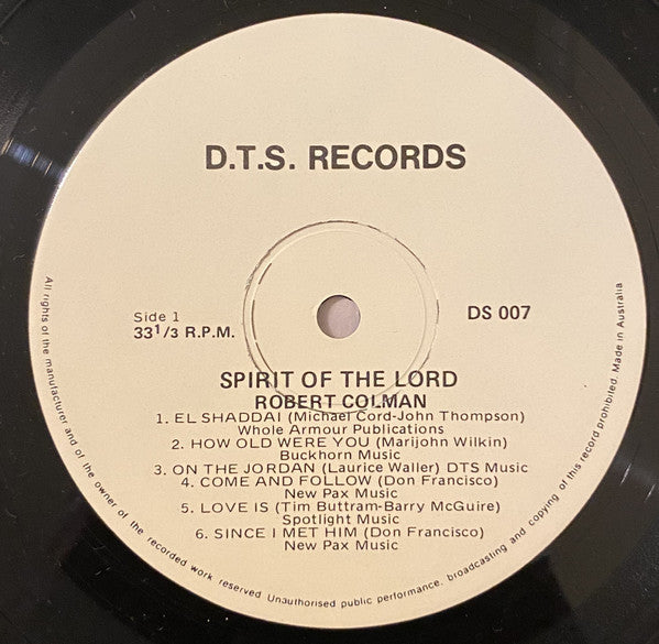 Robert Colman : Spirit Of The Lord (LP)