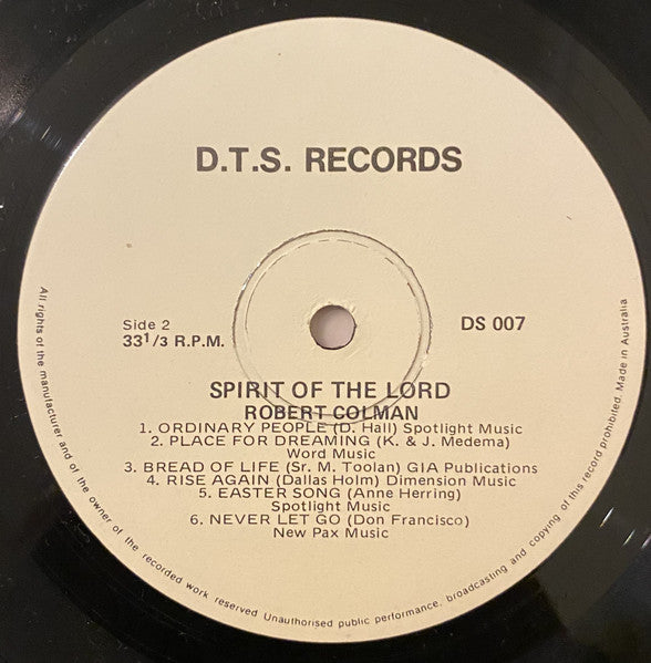 Robert Colman : Spirit Of The Lord (LP)