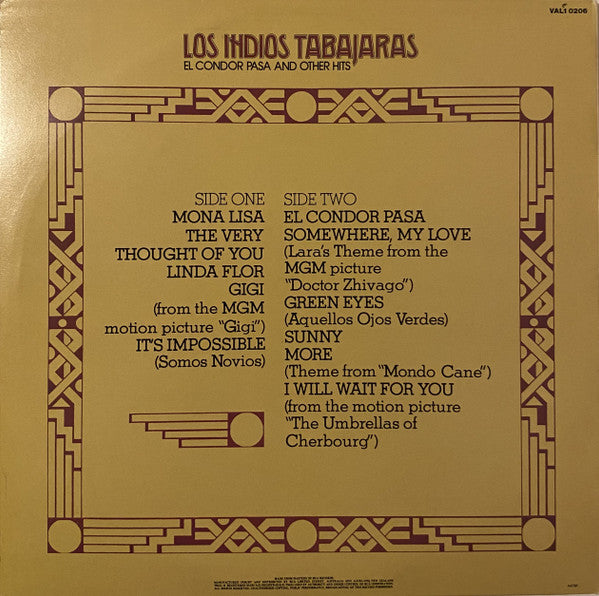 Los Indios Tabajaras : El Condor Pasa And Other Hits (LP, Comp, RE)