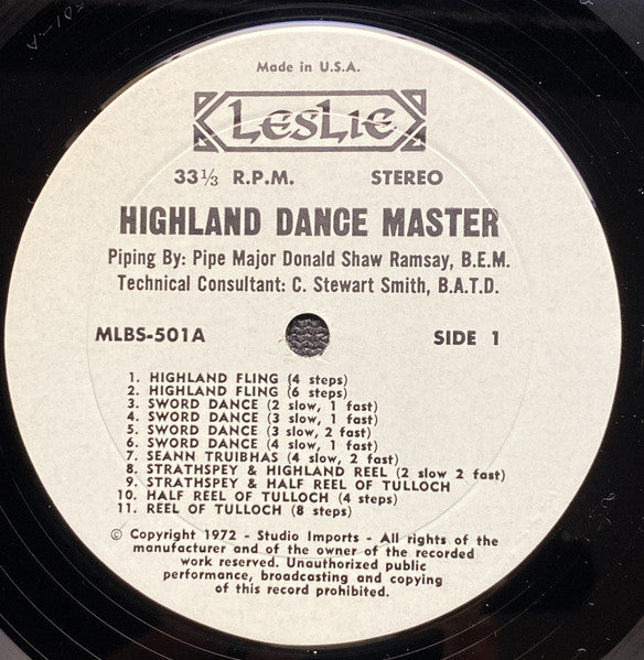 Donald Shaw Ramsay : Highland Dance Master (LP)