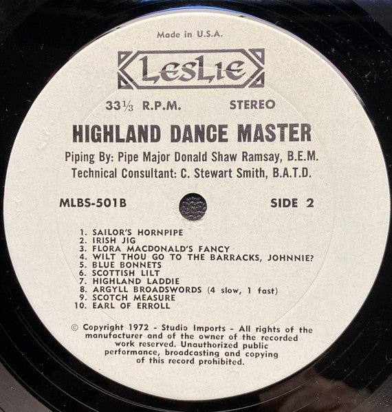 Donald Shaw Ramsay : Highland Dance Master (LP)