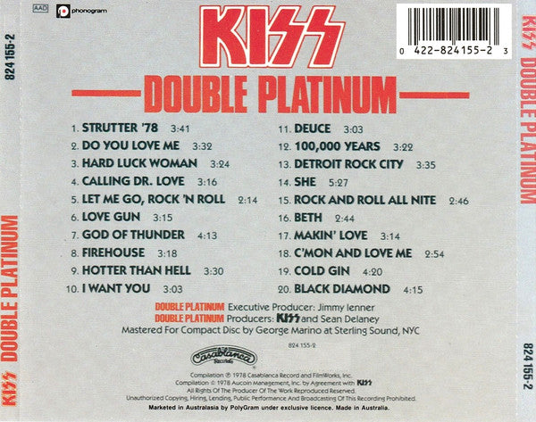 Kiss : Double Platinum (CD, Comp, RE)