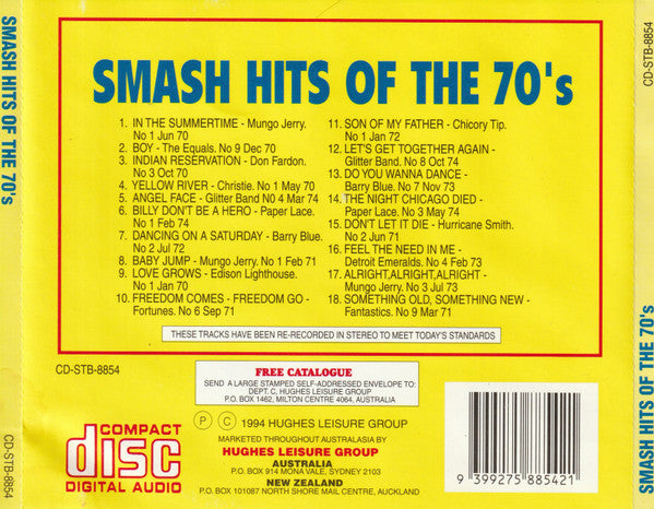 Various : Smash Hits Of The 70's (CD, Comp)