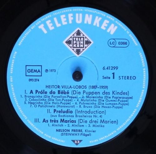 Heitor Villa-Lobos - Nelson Freire : Klavierwerke (LP)
