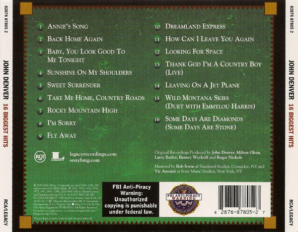 John Denver : 16 Biggest Hits (CD, Comp)