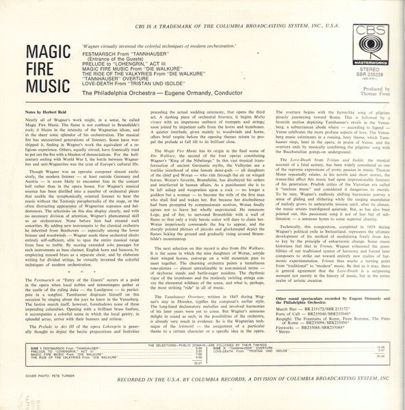 Richard Wagner, Eugene Ormandy, The Philadelphia Orchestra : Magic Fire Music (LP, RP)