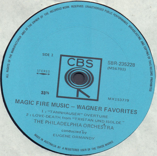 Richard Wagner, Eugene Ormandy, The Philadelphia Orchestra : Magic Fire Music (LP, RP)