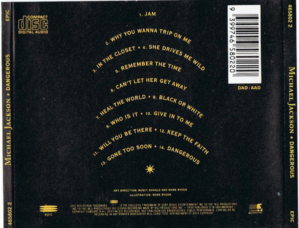 Michael Jackson : Dangerous (CD, Album)