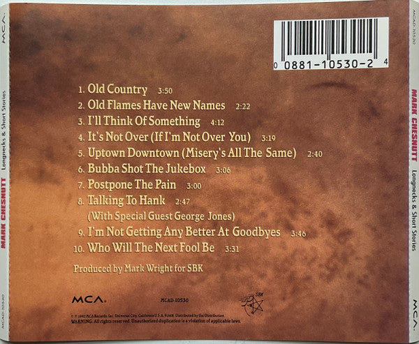Mark Chesnutt : Longnecks & Short Stories (CD, Album, JVC)