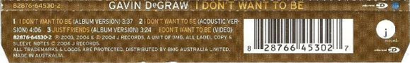Gavin DeGraw : I Don't Want To Be (CD, Maxi, Enh)