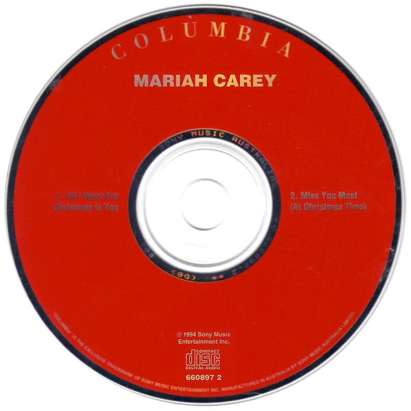 Mariah Carey : All I Want For Christmas Is You / Miss You Most (At Christmas Time) (CD, Single, Car)