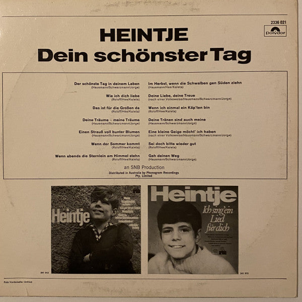 Heintje : Dein Schönster Tag (LP, Album)