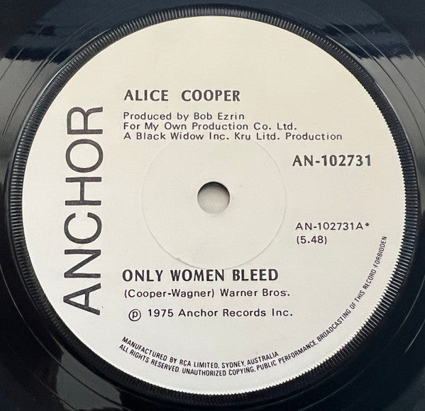Alice Cooper (2) : Only Women Bleed (7", Single, RE)