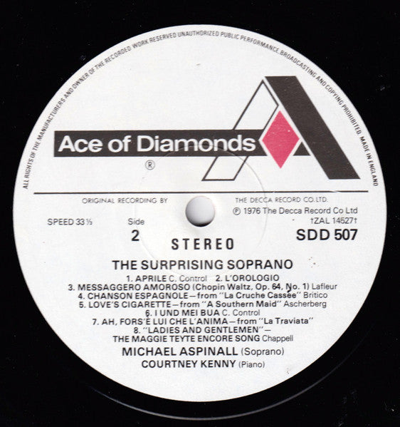 Michael Aspinall : The Surprising Soprano (LP)