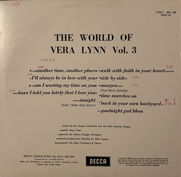 Vera Lynn : The World Of Vera Lynn Vol. 3 (LP, Comp)