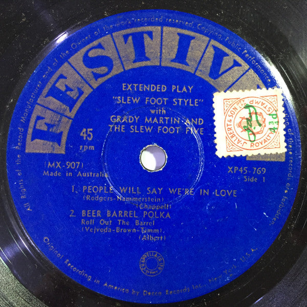Grady Martin And The Slew Foot Five : Slew Foot Style (7", Single)