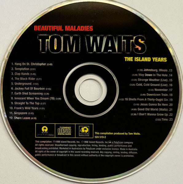 Tom Waits : Beautiful Maladies - The Island Years (CD, Comp, RP)