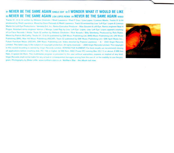 Melanie C Featuring Lisa "Left Eye" Lopes : Never Be The Same Again (CD, Single, Enh)