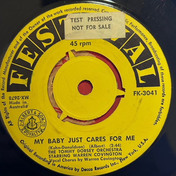 The Tommy Dorsey Orchestra* Starring Warren Covington : Tea For Two Cha Cha / My Baby Just Cares For Me (7", Single, TP)