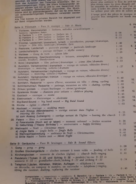 Various : Filmmusik Und Geräusche Für Die Heimfilmvertonung (LP)