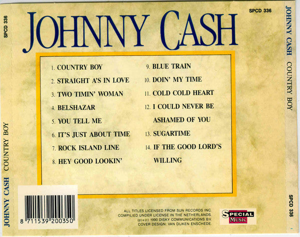 Johnny Cash : Country Boy - 14 Golden Country Hits (CD, Comp)
