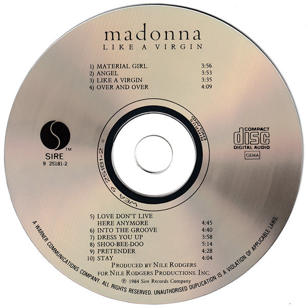 Madonna : Like A Virgin (CD, Album, Nim)